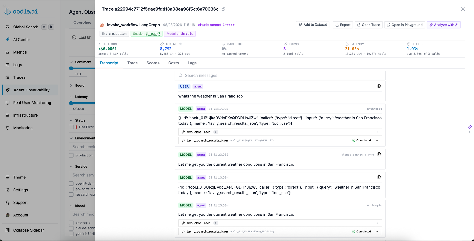Agent Observability in Oodle