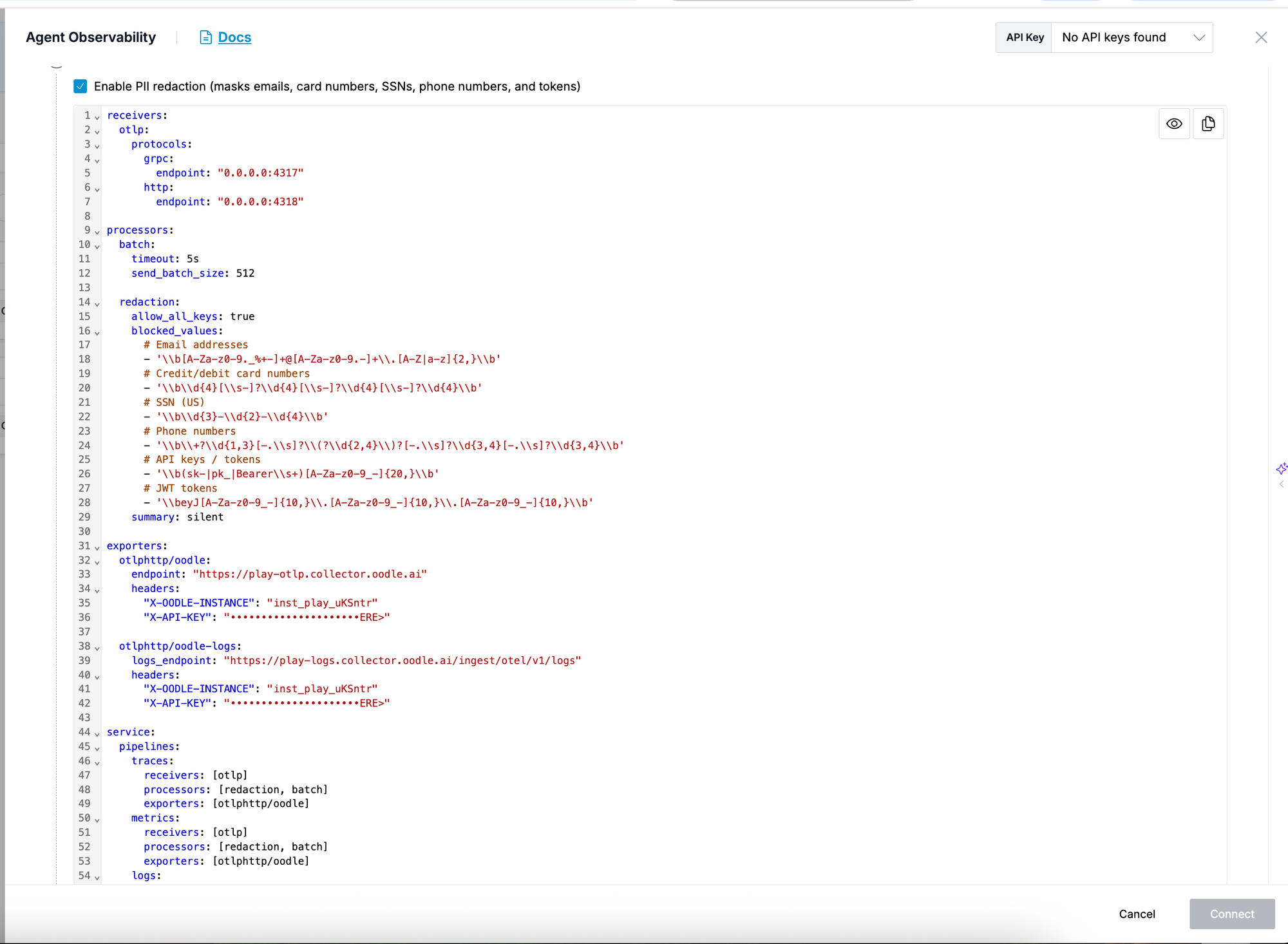 OTel Collector configuration for Oodle